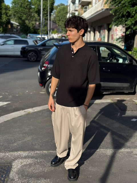 T-shirt a Filo Con Bottoni W318