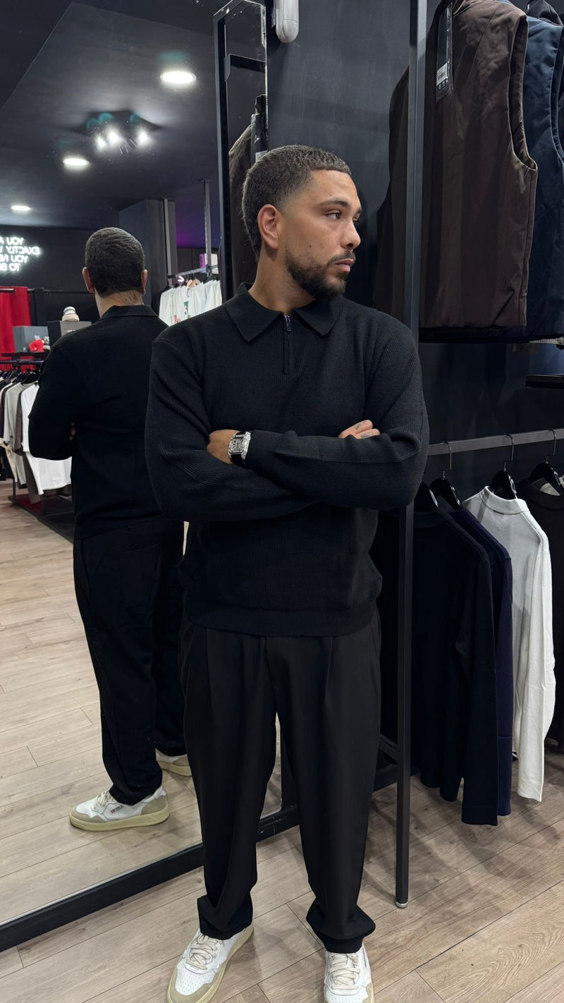 Polo Zip Manica Lunga