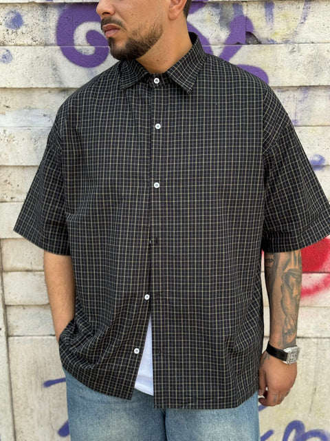 Camicia Over Manica Corta Quadretti 132