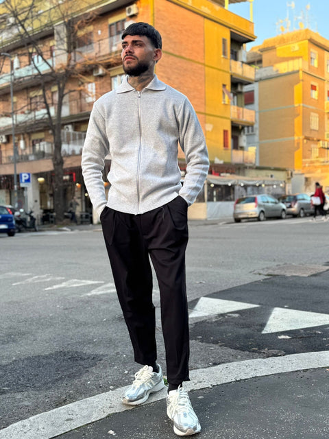 Maglione Crop con Zip 2630