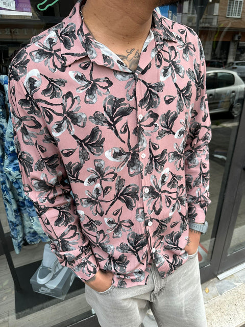 Camicia a fantasia rosa