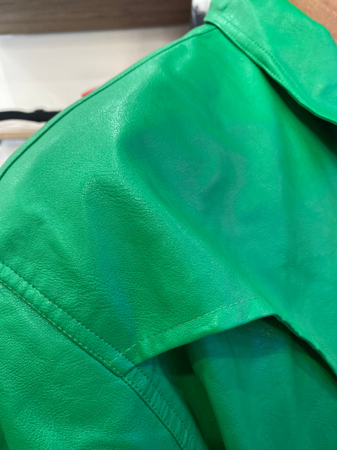 Giacca in ecopelle verde
