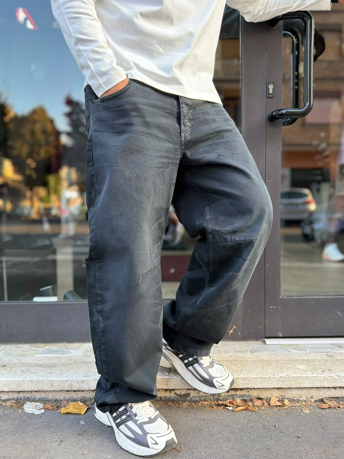 Jeans Baggy Mimetico Laser Nero