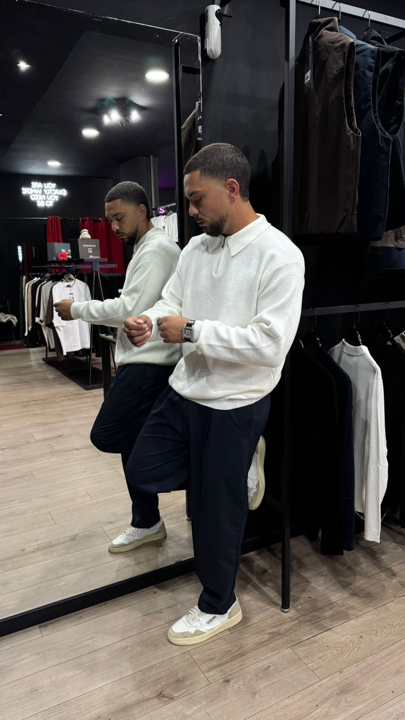 Polo Zip Manica Lunga