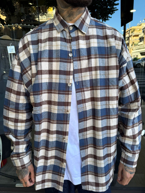 Camicione Over 462-8 Beige/Blu