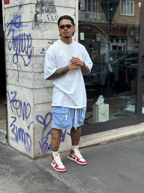 Bermuda denim cargo frontale 37P