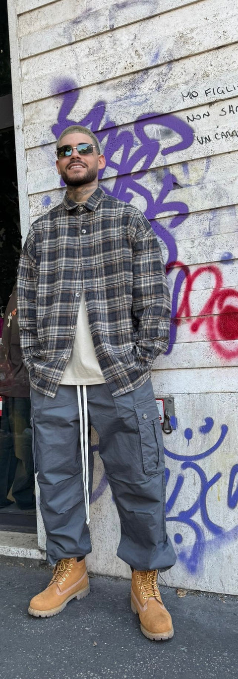Camicione Over 462 Nero/Camel