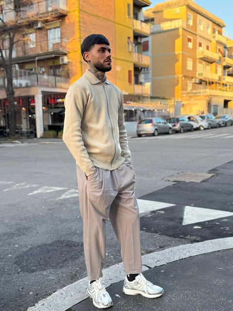 Maglione Crop con Zip 2630