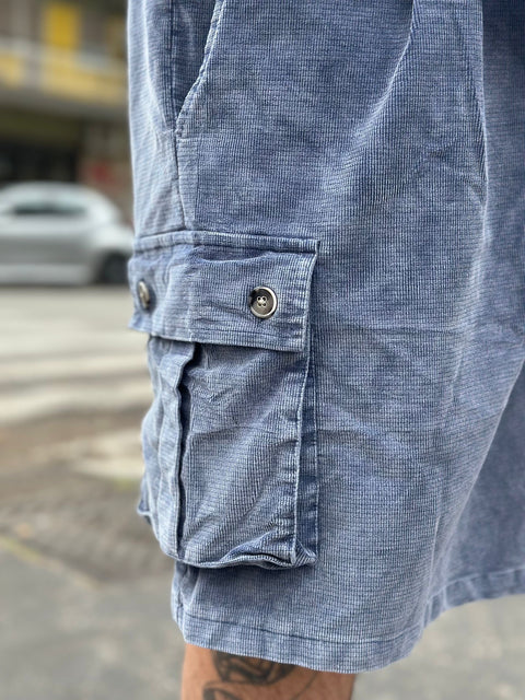 Bermuda Cargo sartoriale slavato jeans