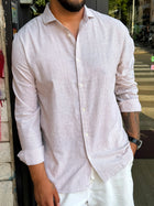 Camicia in Lino Regular a Righe