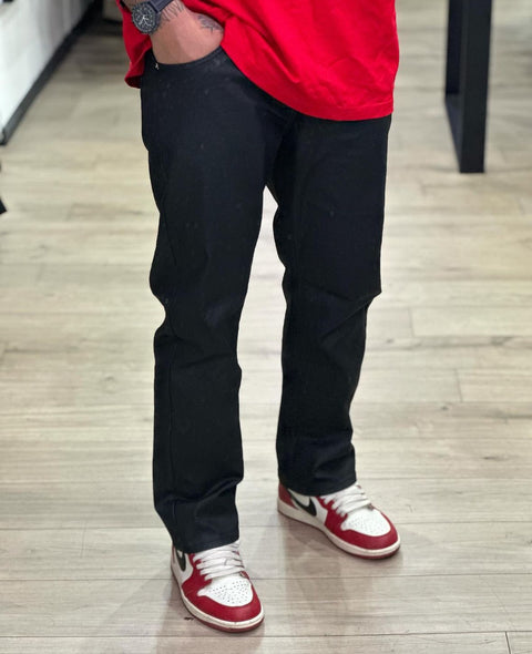 Jeans baggy nero cerato cian