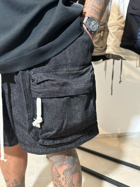 Bermuda cargo jeansati 37P