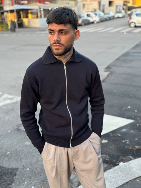 Maglione Crop con Zip 2630