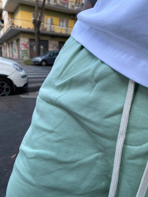 Pantaloncino sartoriale in cotone verde chiaro