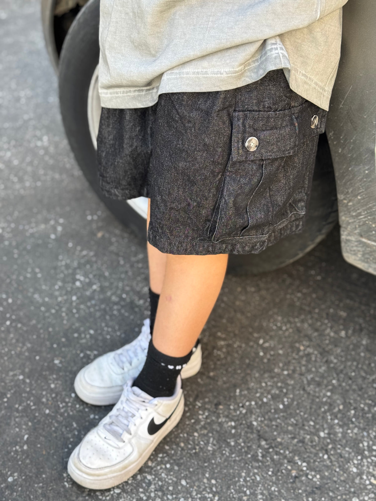 Bermuda cargo jeansato kid 02P