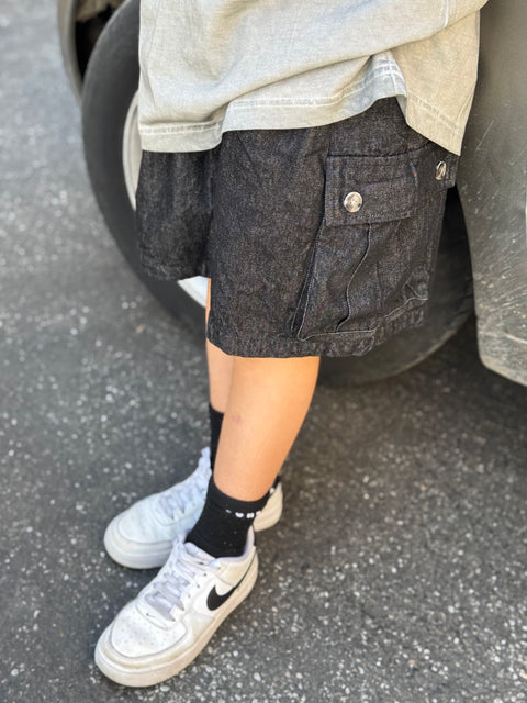 Bermuda cargo jeansato kid 02P