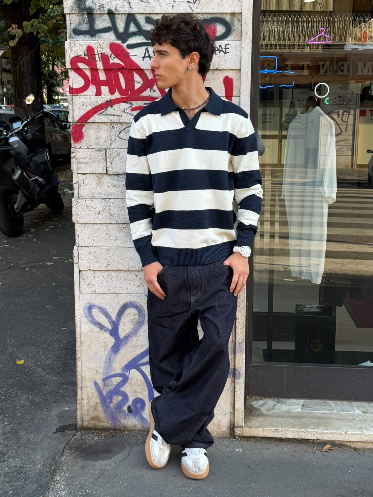 Polo in Maglia a Righe