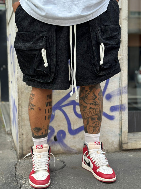 Bermuda denim cargo frontale 37P