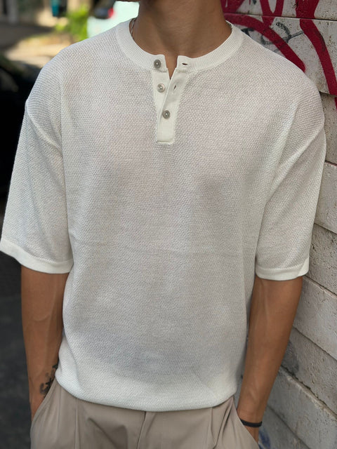 T-shirt a Filo Con Bottoni W318