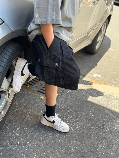 Bermuda cargo jeansato kid 02P