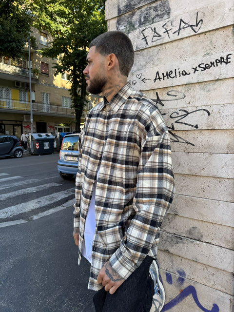 Camicione Over 462-10 Beige/Nero
