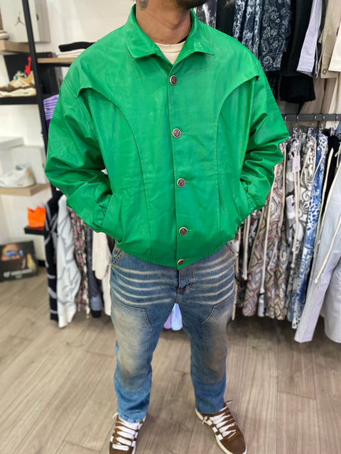Giacca in ecopelle verde