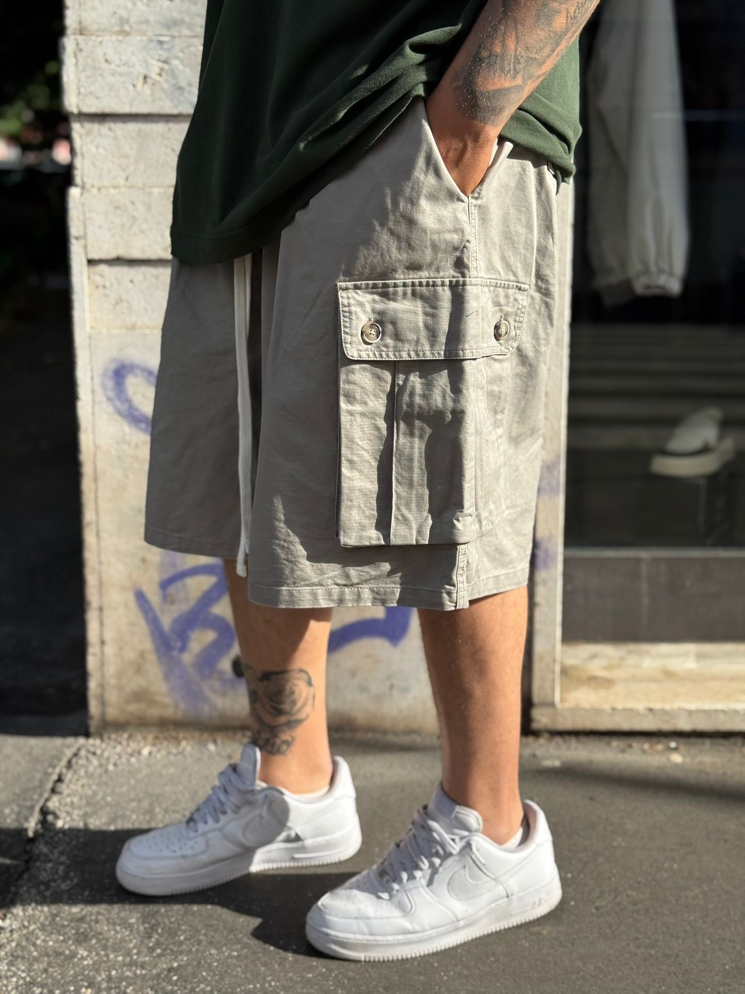 Bermuda Cargo Cotone Strutturato Rigido 220P
