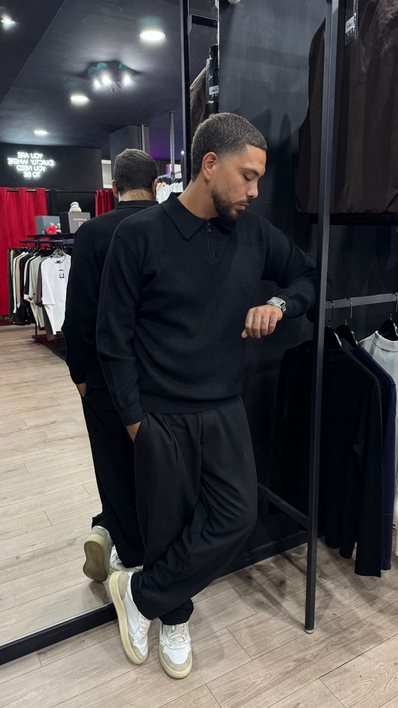 Polo Zip Manica Lunga