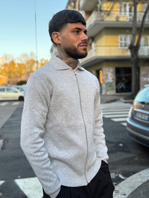 Maglione Crop con Zip 2630