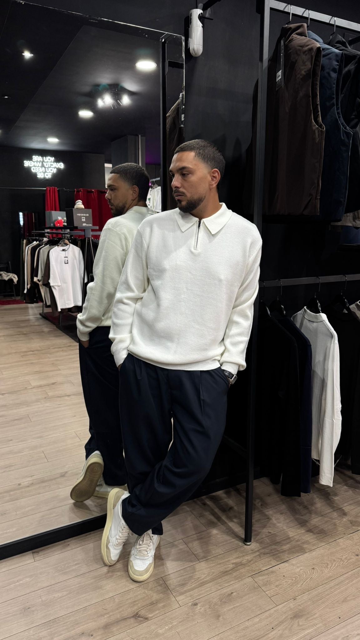 Polo Zip Manica Lunga