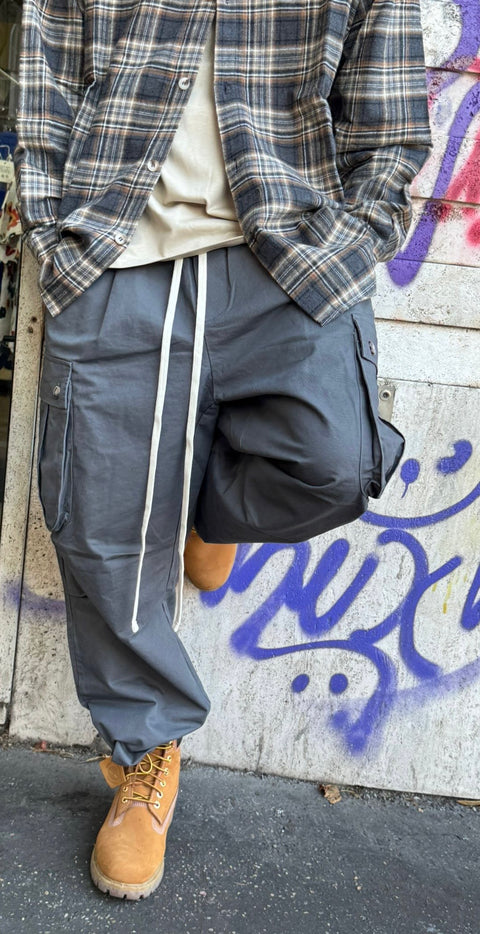 Pantalone Cargo Grigio Scuro 098P