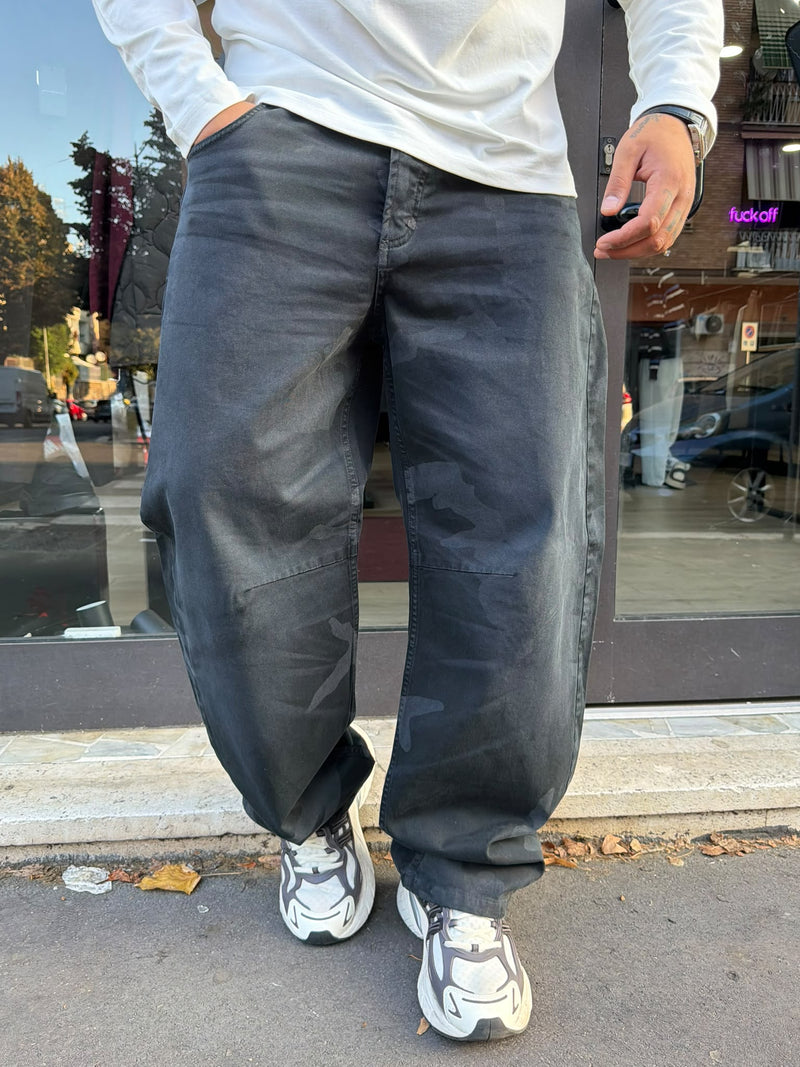 Jeans Baggy Mimetico Laser Nero