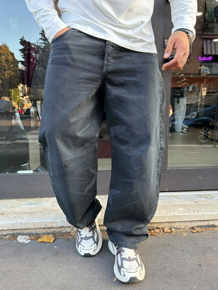 Jeans Baggy Mimetico Laser Nero
