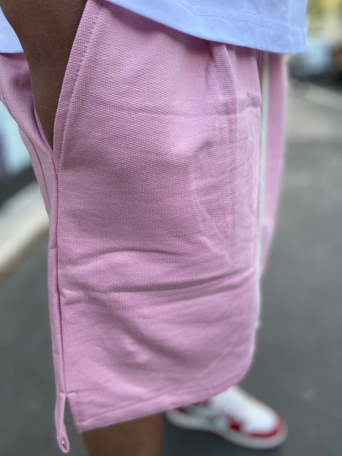 Pantaloncino sartoriale in cotone rosa