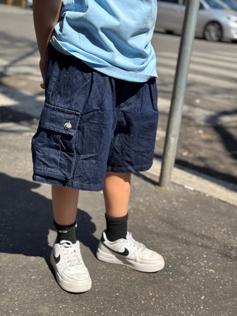 Bermuda cargo jeansato kid 02P