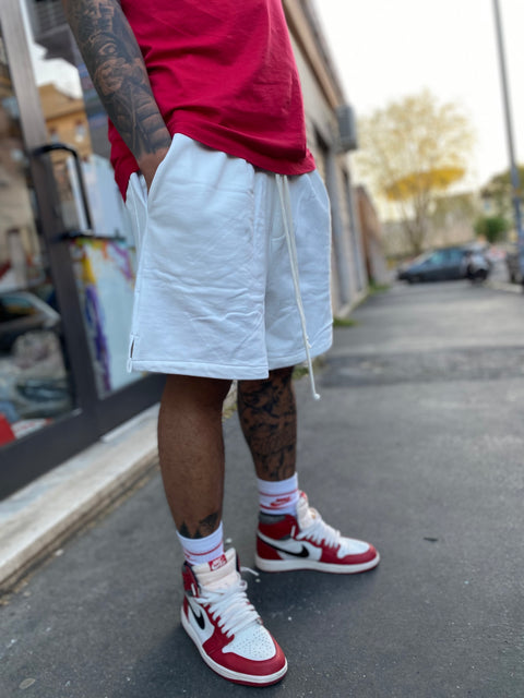 Pantaloncino sartoriale in cotone bianco