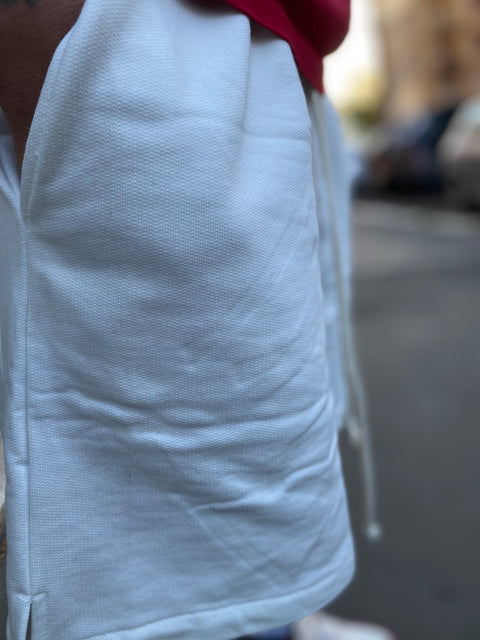 Pantaloncino sartoriale in cotone bianco
