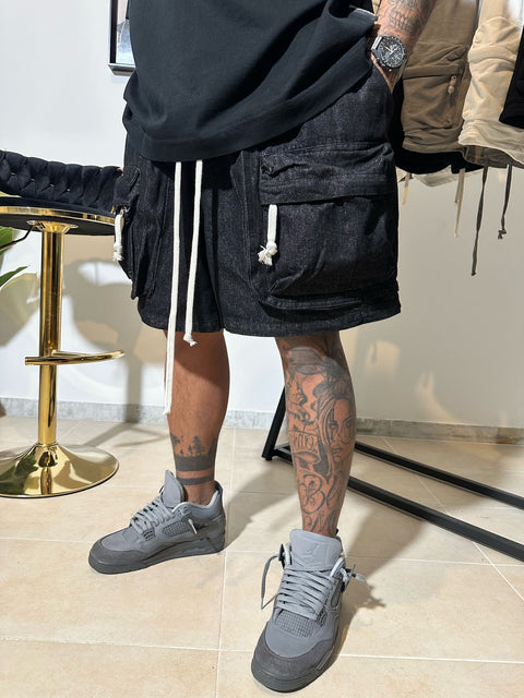 Bermuda cargo jeansati 37P