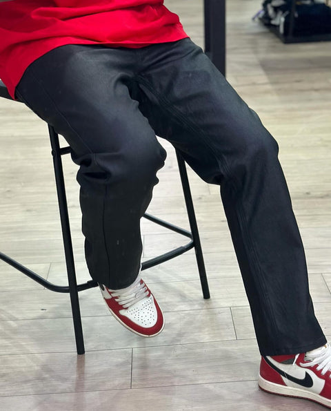 Jeans baggy nero cerato cian