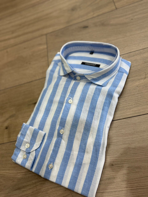 Camicia di Lino Regular a Righe LP