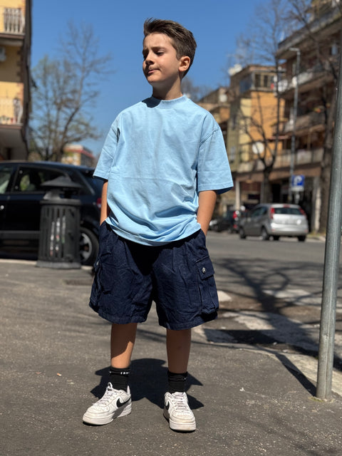 Bermuda cargo jeansato kid 02P