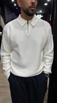 Polo Zip Manica Lunga