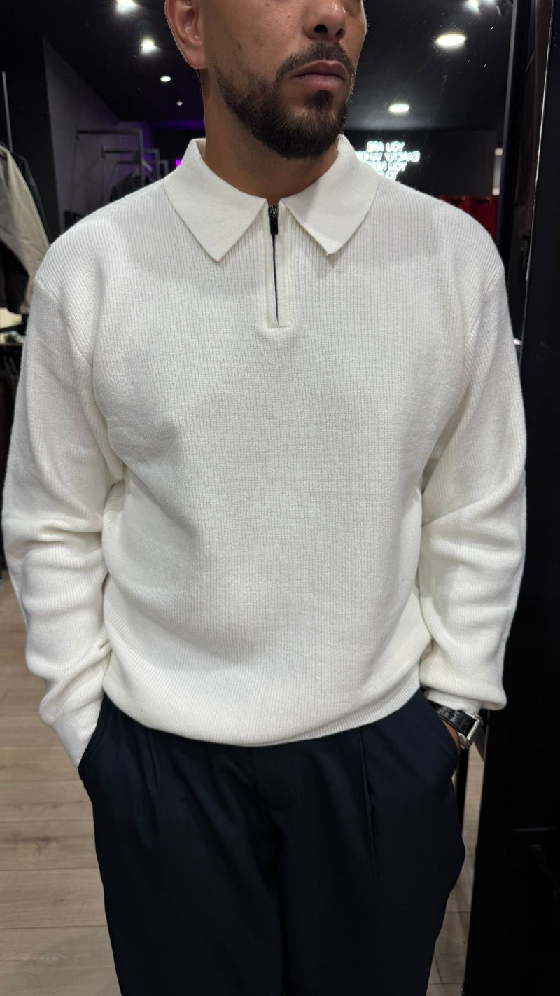 Polo Zip Manica Lunga