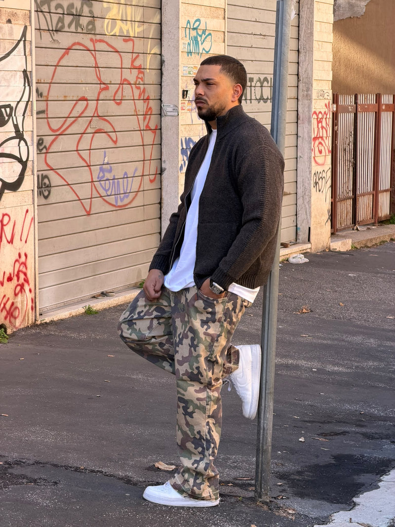 Jeans baggy mimetico